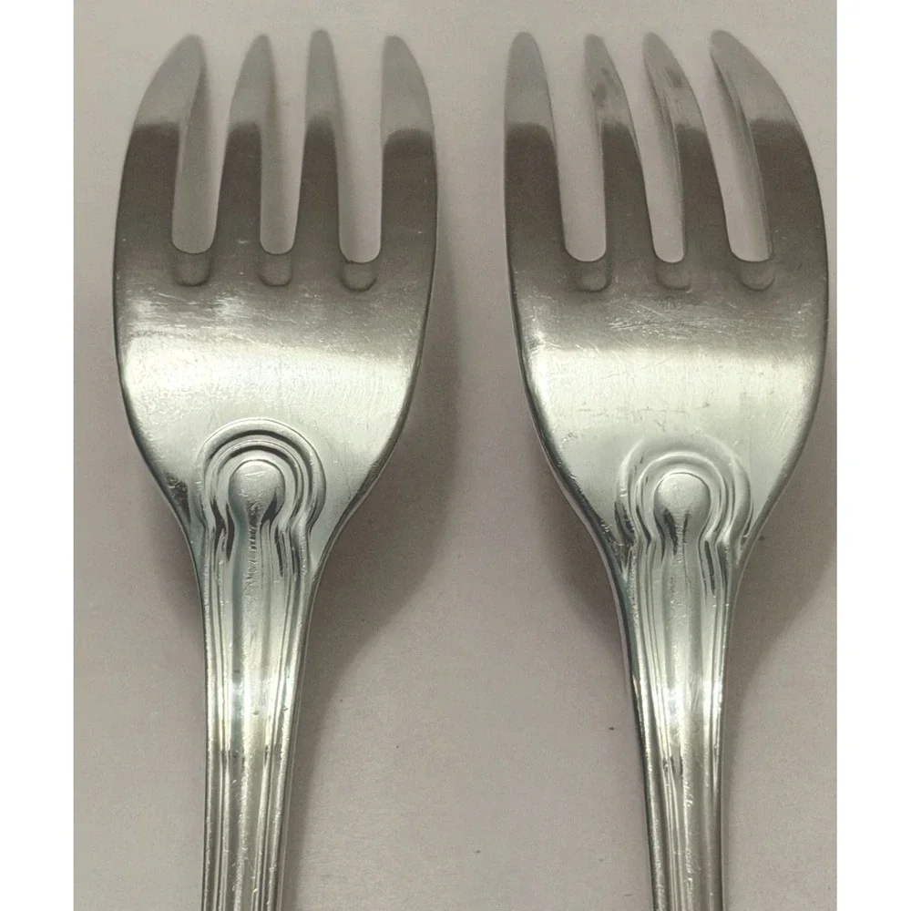 Fortessa Medici Stainless Flatware Dinner Forks 18/10 Fluted Scroll 8
